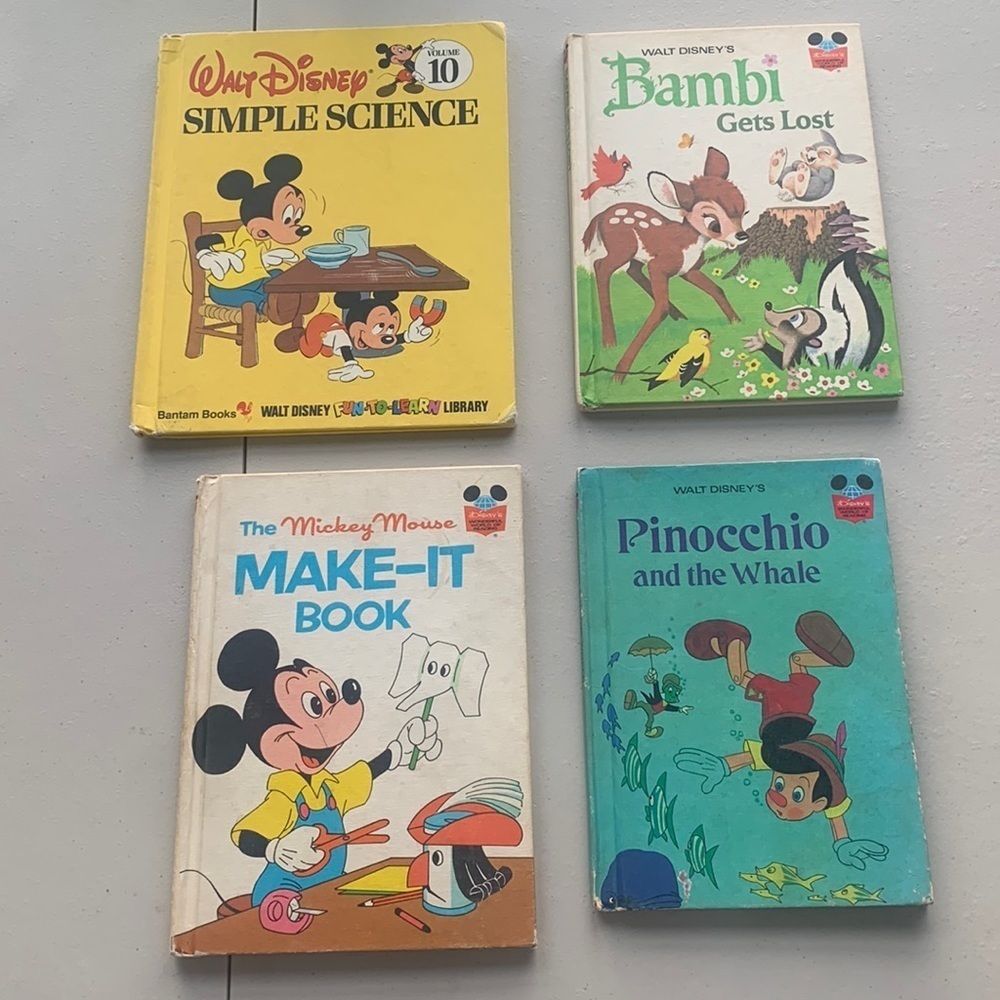 Walt Disney Vintage Book Lot Of 4